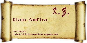 Klain Zamfira névjegykártya